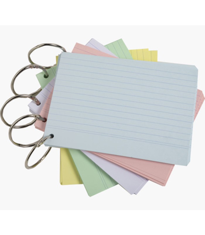 Cartes révisions flashcards A6 quadrillé 5x5 ass paquet 50f R.10340E