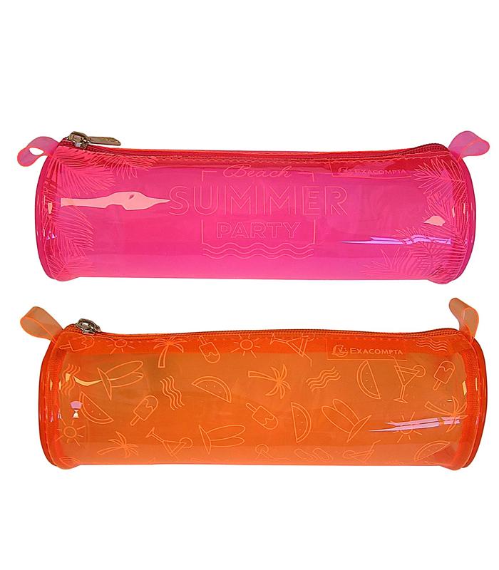 Fourre-tout rond translucide imprimé couleur fluo ass R.05280020W