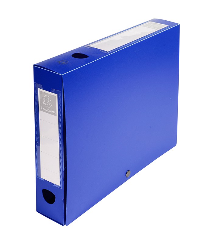 Boîte classement dos 60mm bleu bouton à pression polypro R.59632E