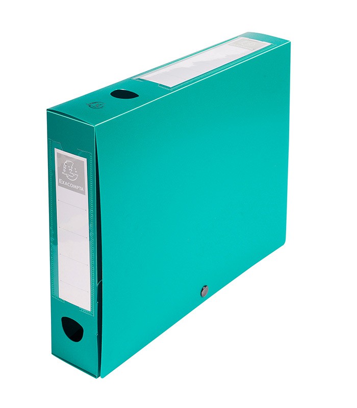 Boîte classement dos 60mm vert bouton à pression polypro R.59633E