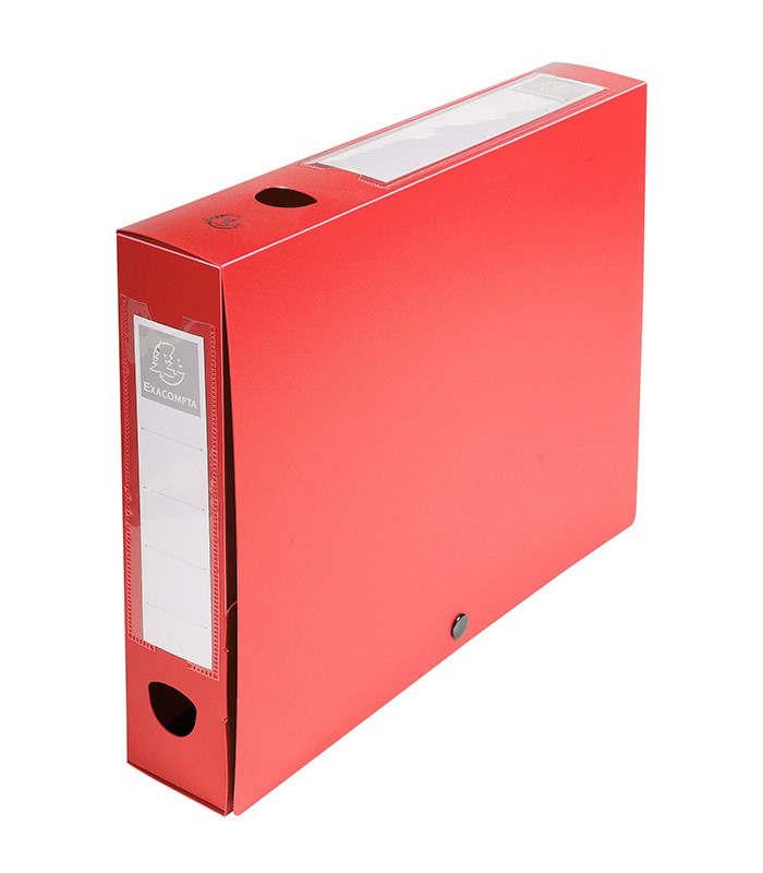 Boîte classement dos 60mm rouge bouton à pression polypro R.59635E