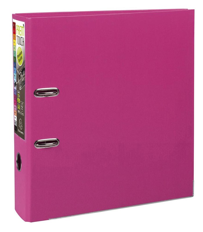 Classeur 2 anneaux dos 80mm framboise PP prem'touch R.53359E