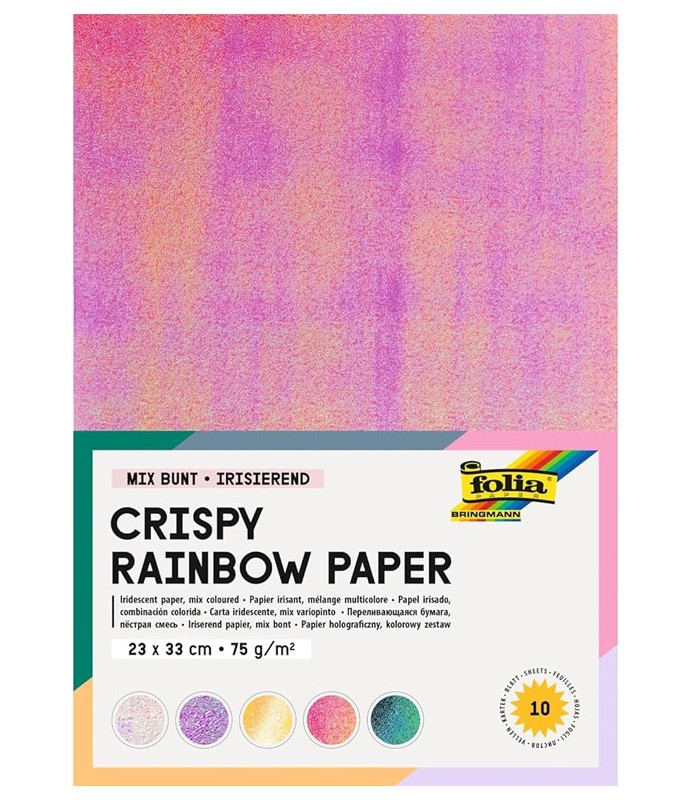 Papier arc en ciel à relief 23x33cm  75g 10 feuilles ass R.310409