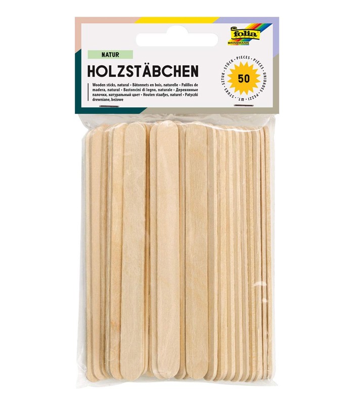 Bâton en bois 114x10x2mm 50 pièces naturel R.2287
