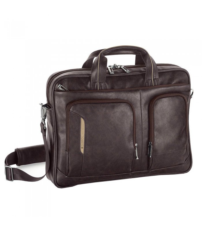 Serviette homme 42x31x12cm 15.6" Data gris 2comp imperméable R.414020