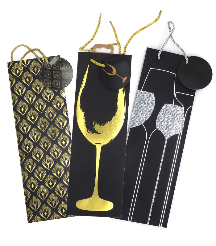Sac cadeau bouteille 12x36x8.5cm assortis 