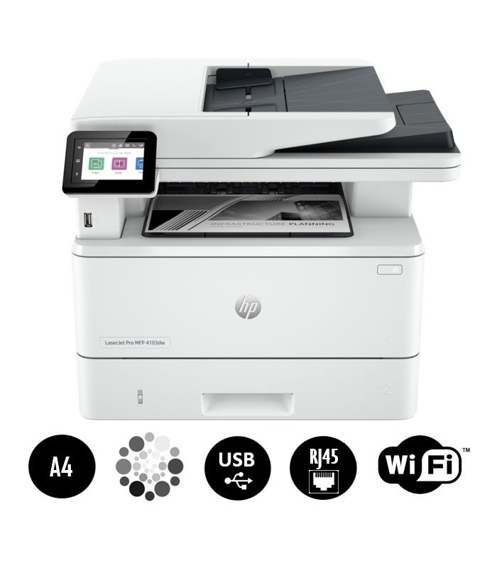 Multifonction Laser N&B HP M4103Dw A4 réseau CAD 40 ppm  2Z627A
