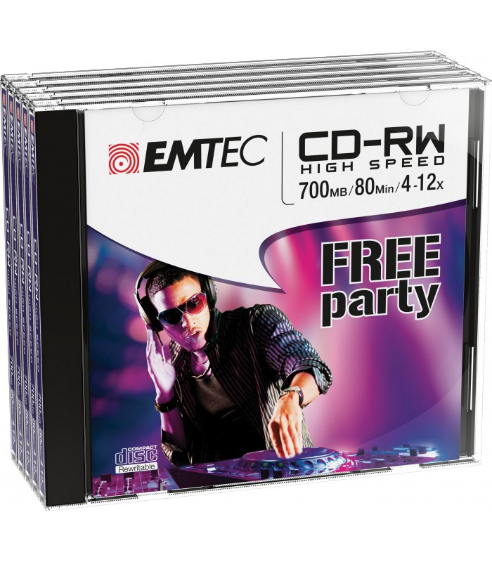 CD RW réinscriptible 80' 700' boîtier classique 4-12x