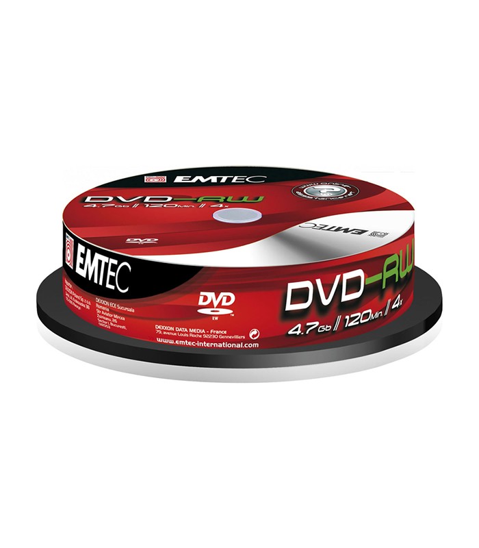 DVD+RW  4,7 Go 4 X  spindle de 10 DVD de 120'