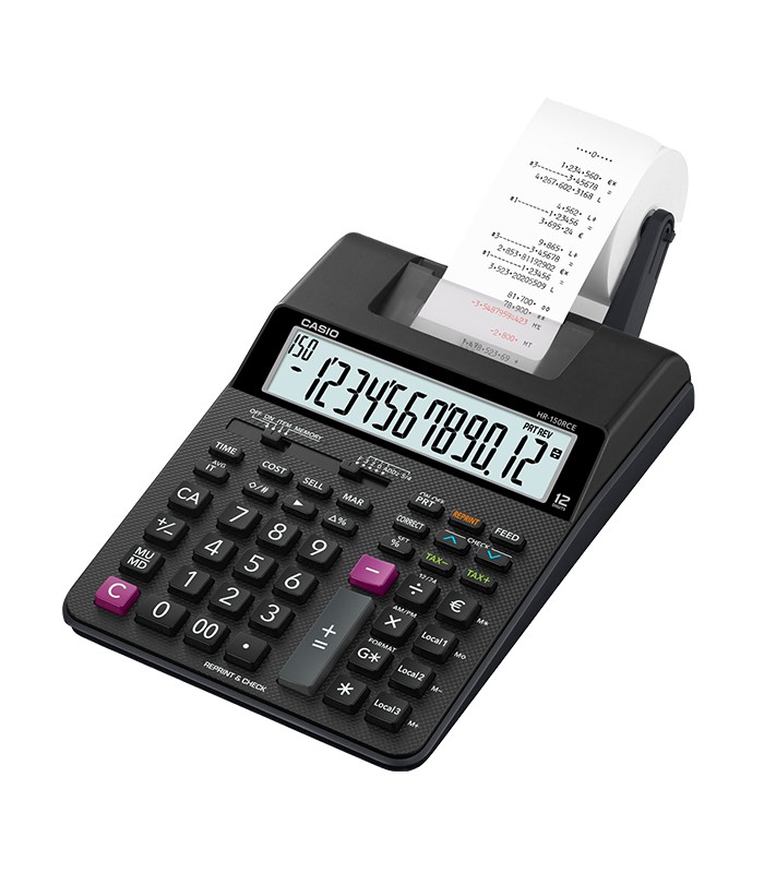 Calculatrice 12 chiffres de bureau Casio à bande sans adaptateur
