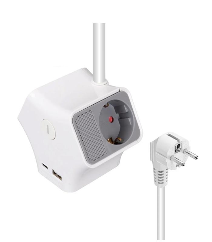 Multiprise 3 prises avec interrupteur et ports USB R.GAE0000662