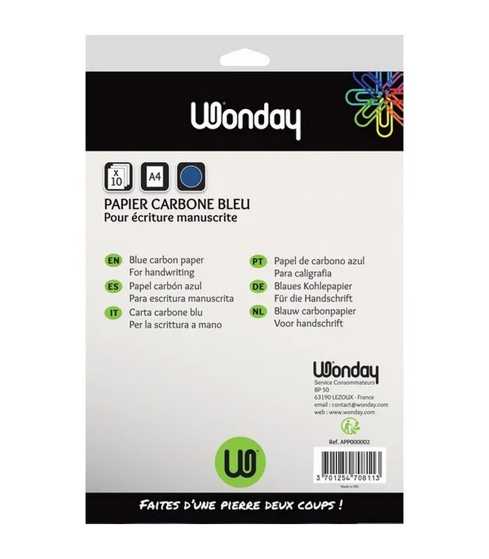 Carbone bleu A4 pour écriture manuscrite boîte de 12 R.APP000002
