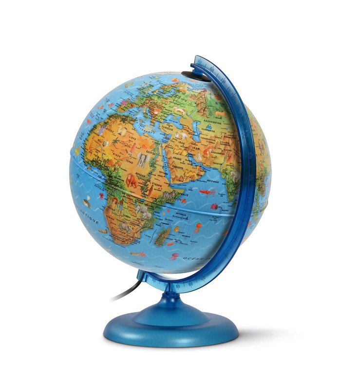 Globe 25cm kids lumineux bleu R.464412/FOP550063