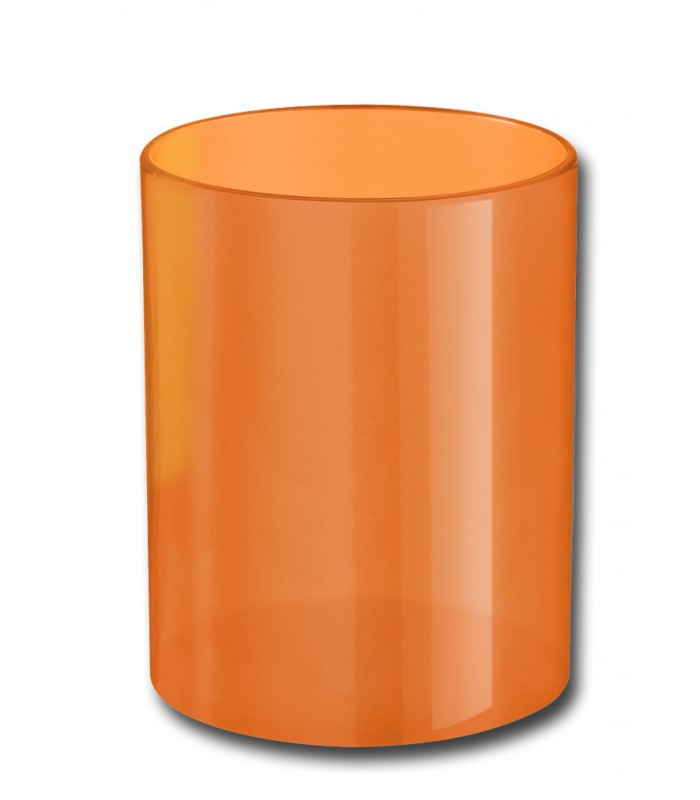 Pot à crayons orange translucide R.FAB200201