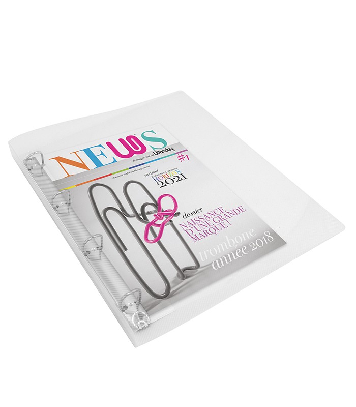 Classeur 4 anneaux dos 25 PP transparent texturé R.FCM700061