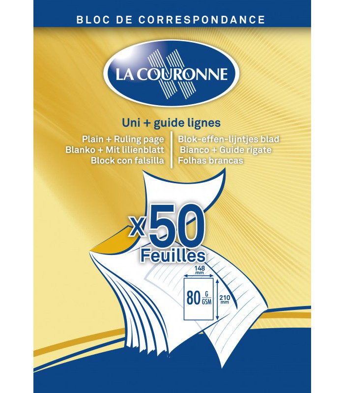 Bloc correspondance 148x210 blanc uni R.1474