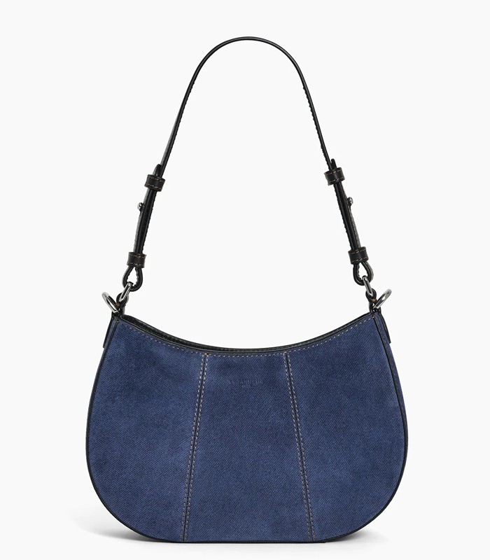 Sac demi lune 23x14x7 cm Juliette cuir suède denim R.TJET1051Q82