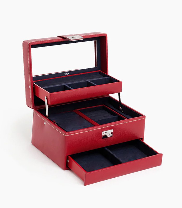 Coffret bijoux 22x13x16cm 3 compartiments cuir R.TBJ7325ASS