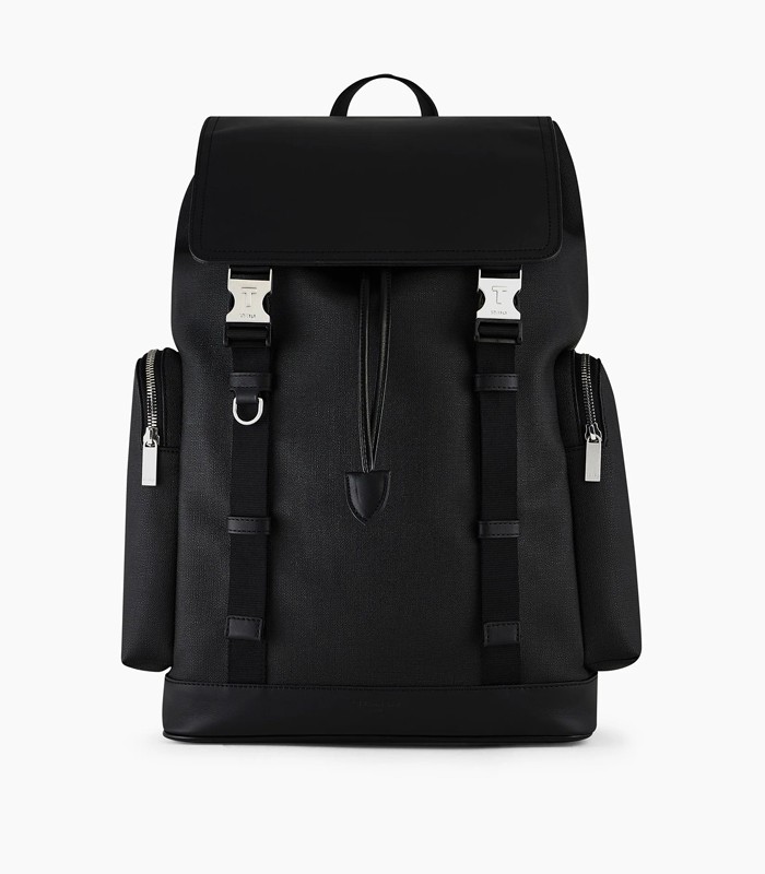 Sac à dos 34x43x14cm Maurice toile cuir lisse noir R.TMAU2700N01