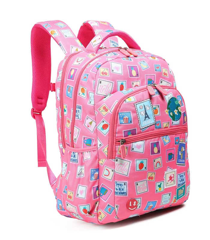 Sac à dos grand modèle globetrotter rose 3 compartiments R.LS02426