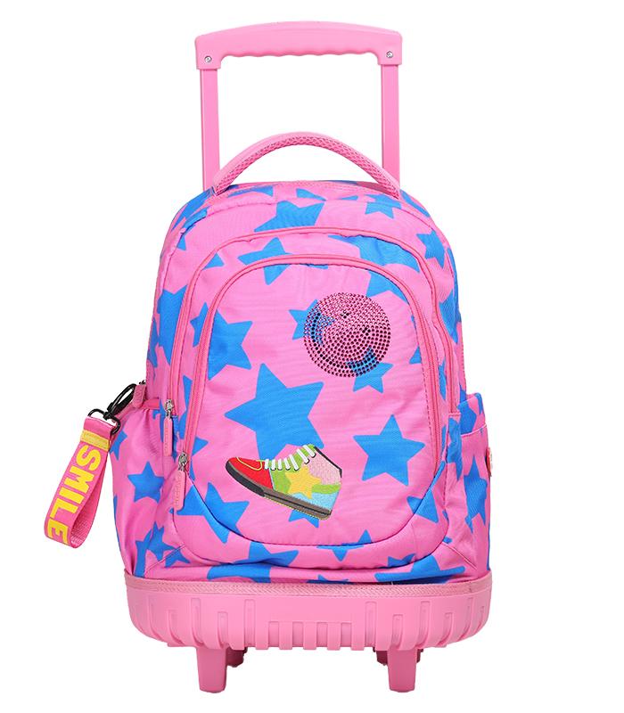 Trolley grand modèle starlight rose bleu 3 compartiments R.LS03947