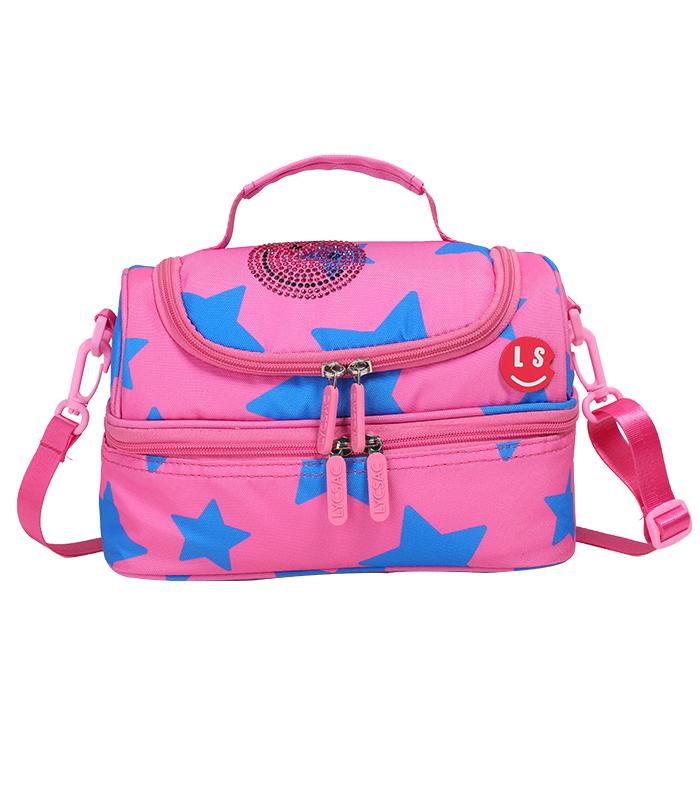 Sac goûter isotherme starlight rose bleu 2 compartiments R.LS03978