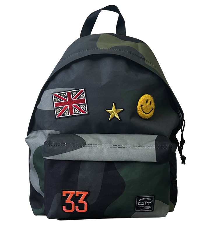 Sac à dos grand modèle city camo patches vert R.CL01017
