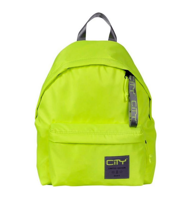 Sac à dos grand modèle city satin jaune fluo R.CL22517