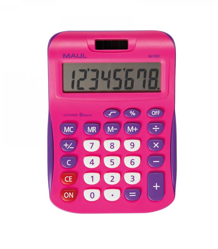 Calculatrice 8 chiffres scolaire junior MJ 550 rose R.7263422