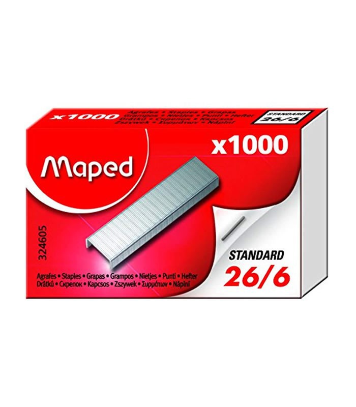Agrafes n°26/6 boîte de 1000* R.324605 