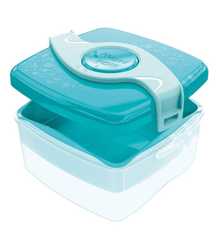 Boîte goûter concept carré 1bte & 2compartiments turqu R.870102   XXX