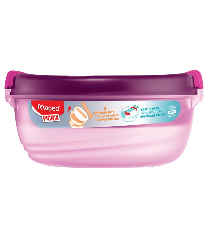 Bol à déjeuner 1,4L 3 compartiments origins rose R.872601