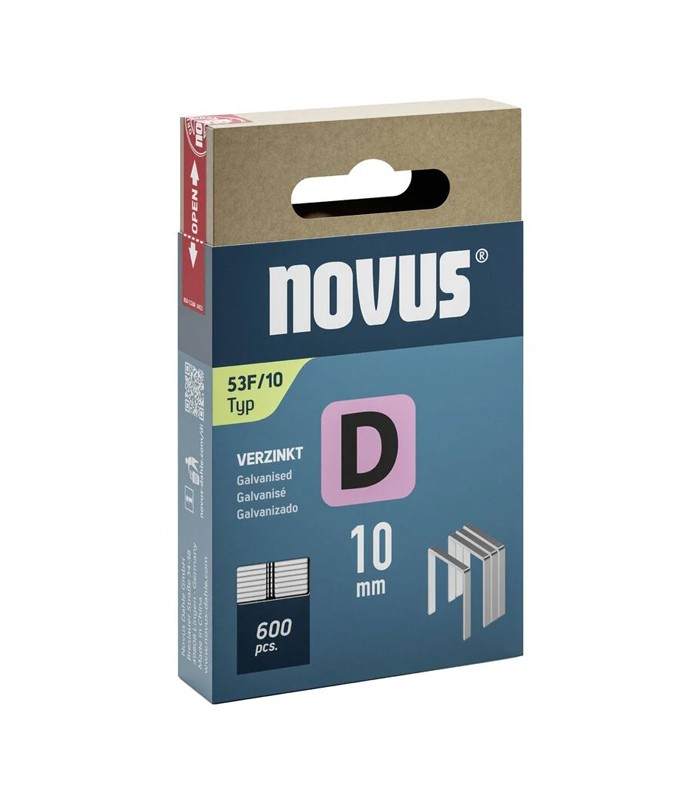 Agrafes n°53F/10 pour cloueuse J-02AL/J13/J25/J29 D 10mm boîte de 600