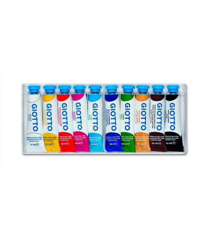 Gouache tube aluminium 10ml boite de 10 couleurs R.F301900    