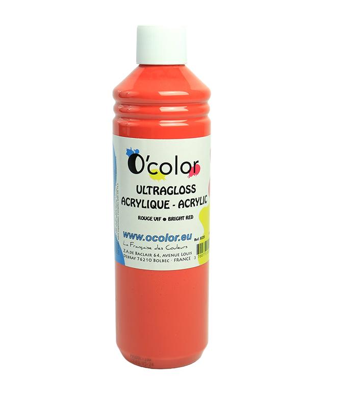 Peinture  acrylique 500ml rouge vif R.0220