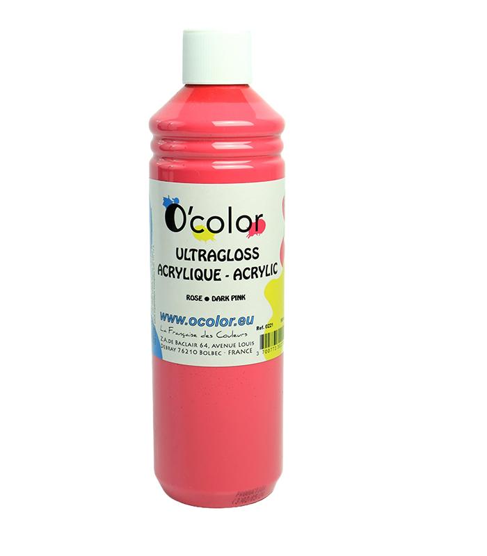 Peinture  acrylique 500ml rose R.0221