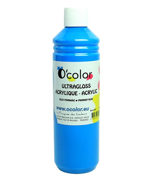 Peinture  acrylique 500ml bleu primaire R.0225