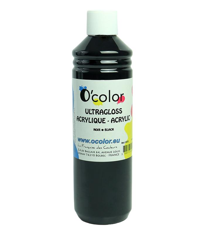Peinture  acrylique 500ml noir R.0232