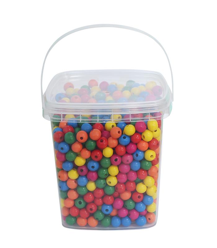 Perles en sceau 1100 perles rondes en bois Ø 10mm ass R.2044