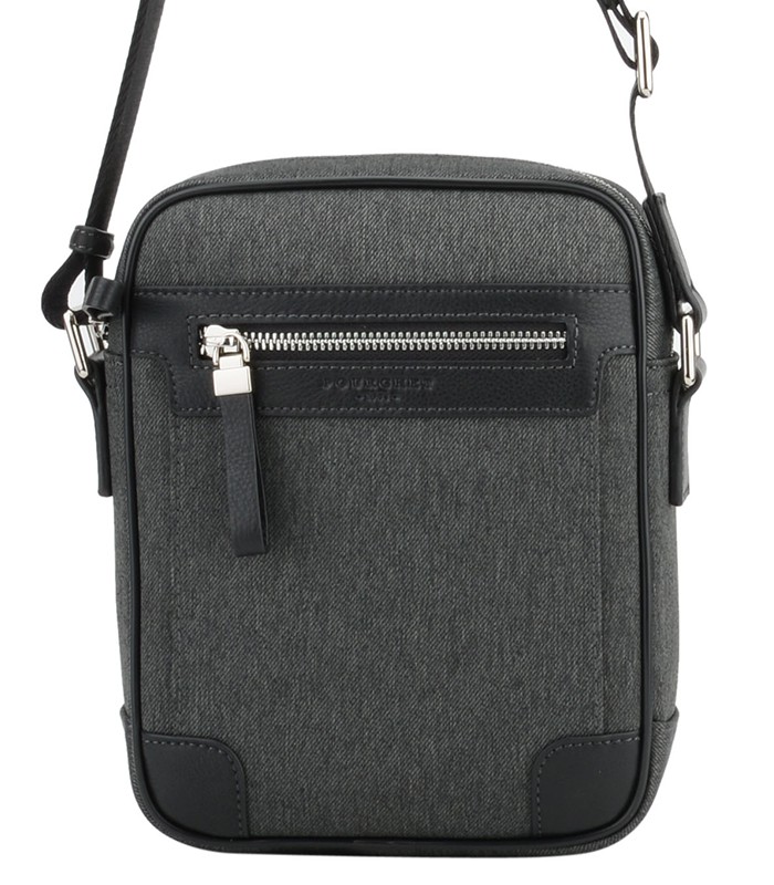 Reporter MM 18x23x5.5cm Matthieu GM toile + cuir gris R.64153