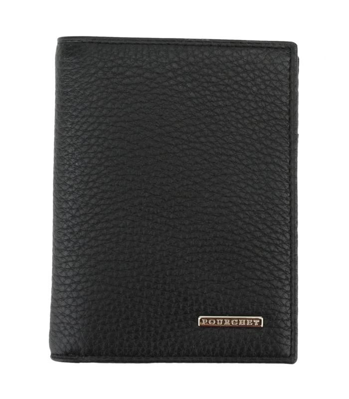 Portefeuille 9.5x12.5x1.5cm Chris vertical cuir noir R.31604