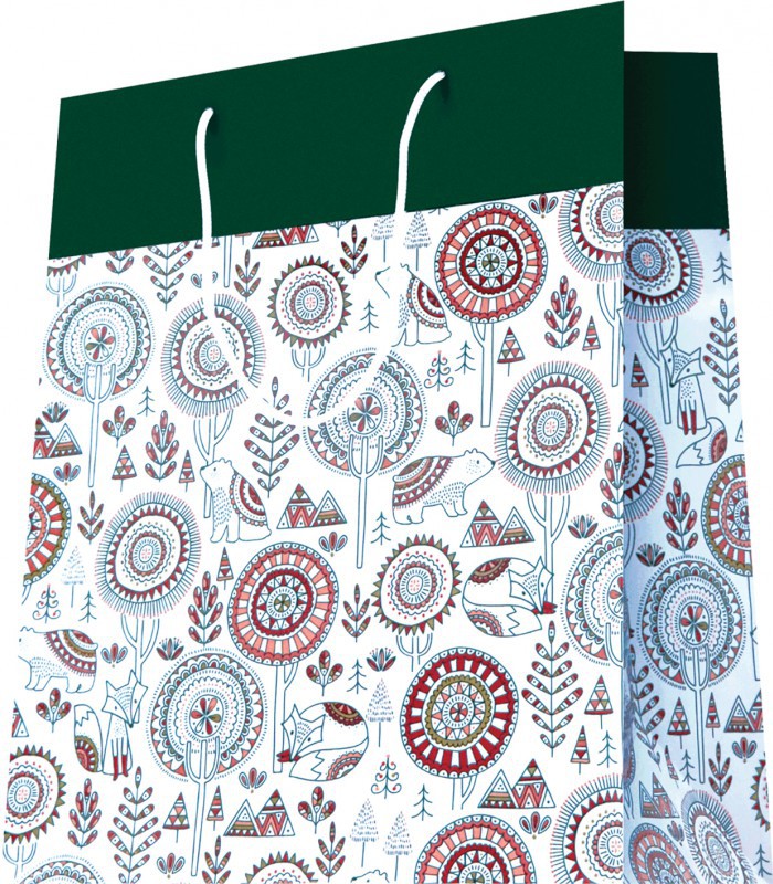 Sac cadeau cabas 26x13x23cm sapin joyeuses fêtes  R.P26NL