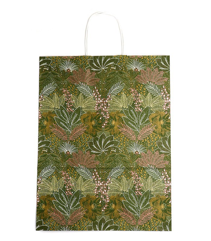 Sac cadeau cabas 24x12x32cm doré pétales R.7514BLPF1