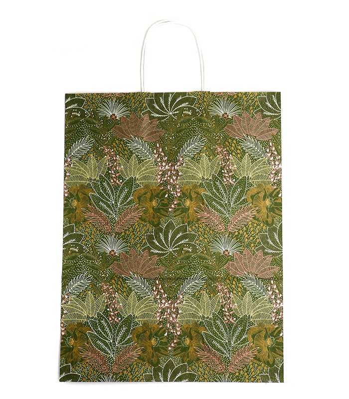 Sac cadeau cabas 32x15x42cm doré pétales R.7514BLPF3