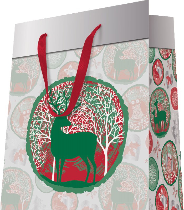 Sac cadeau cabas 26x13x32cm bleu étoilé R.9510L