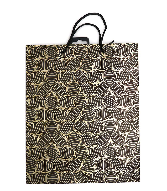 Sac cadeau cabas 26x13x32cm chic noir et doré R.7413BPL