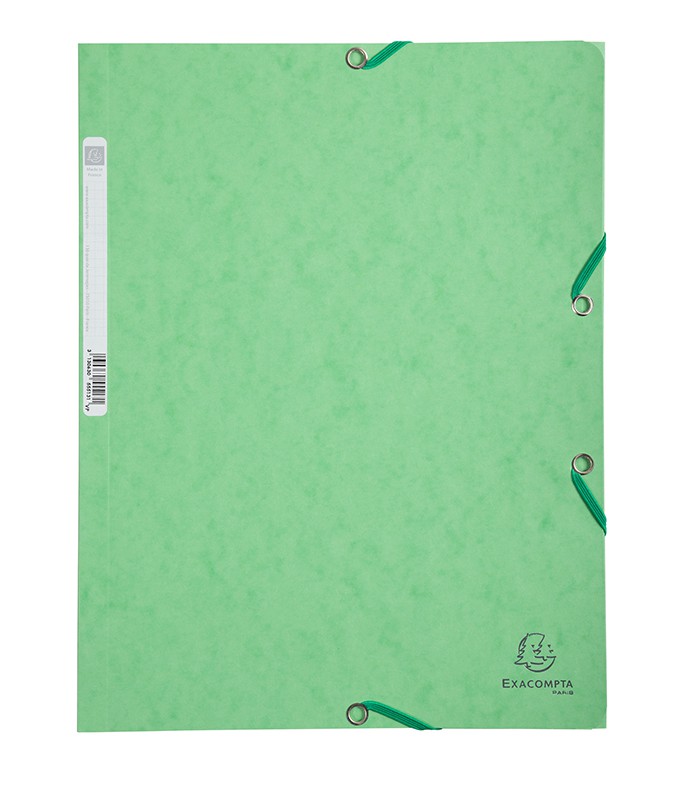 Chemise à élastique 3 rabats vert tilleul carte 400g R.55513E