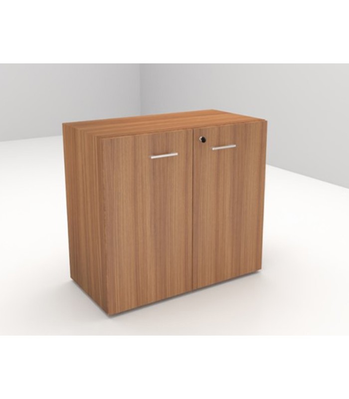 Armoire basse double OFFIDEA noyer canaletto L90xP45xH85cm