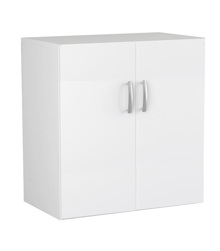 Armoire L90xP45xH85 cm basse double blanche
