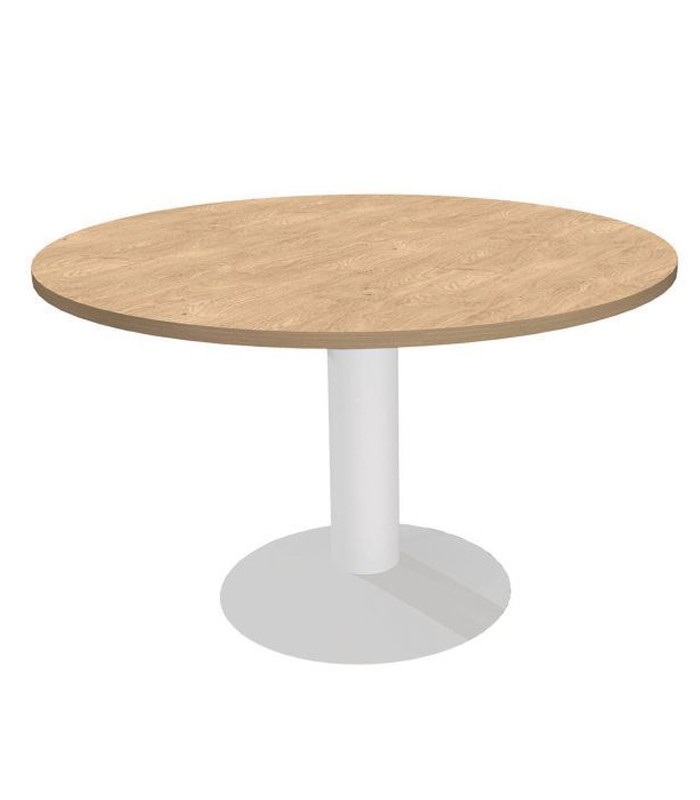 Table ronde OFFIDEA noyer canaletto pied colonne Ø120 x P120 x H74